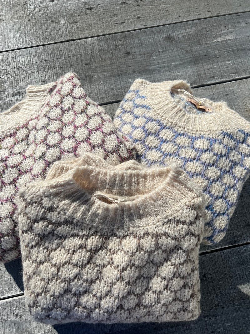 Mdc Anna strikkegenser (beige og multi)
