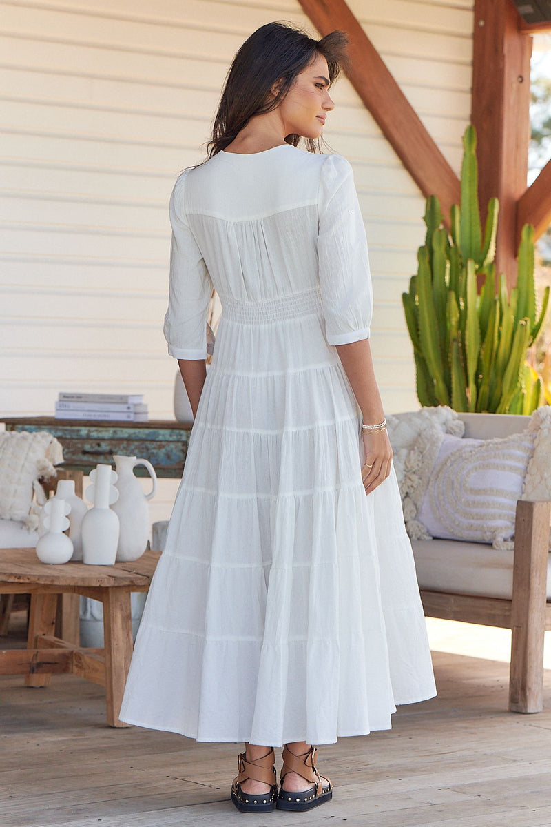 Jaase - White Poppy cotton Berry maxi dress – Vicoda.no