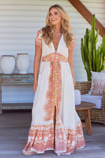 Jaase - Holiday print Tabitha maxi dress