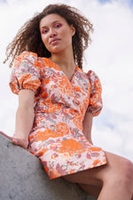 Noella - Neva belt dress (Orange mix)