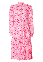 Nicole dress - pink with red flowers
